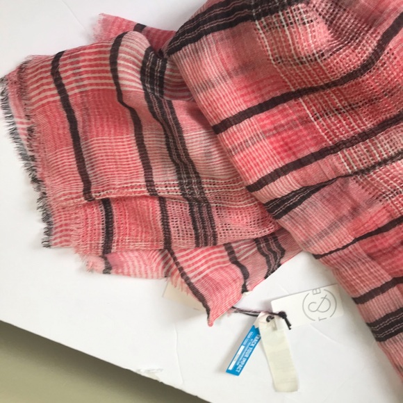Treasure & Bond NEW Pink Plaid Scarf Shawl Wrap Large Nordstrom All Season Tags - Picture 7 of 10